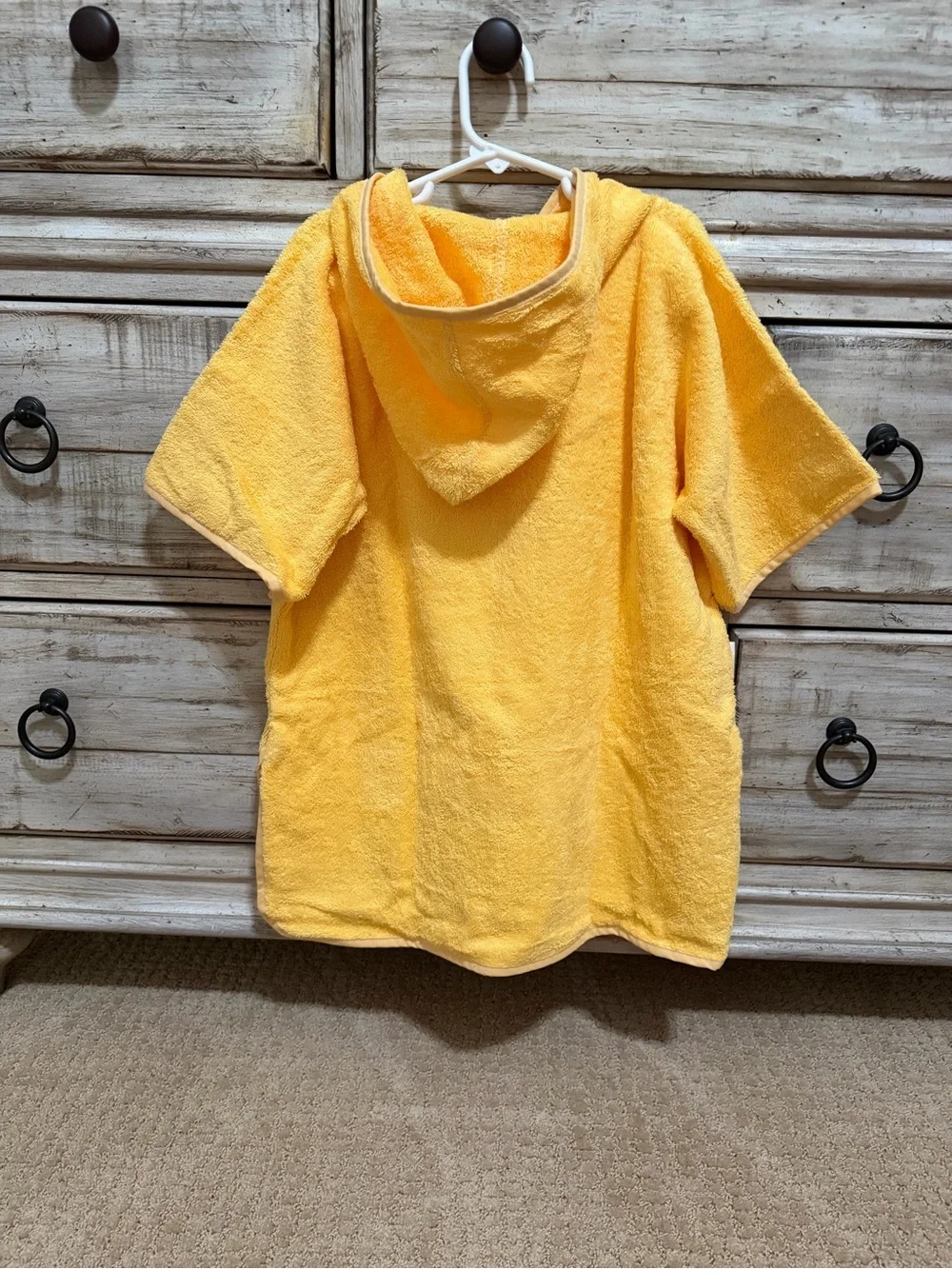🆕 Children's Golden-Yellow Hooded Poncho Towel - Size 2T-3T